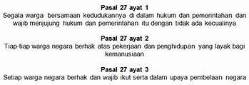 Pasal 27 Ayat 1 Uud Nri 1945 Adalah